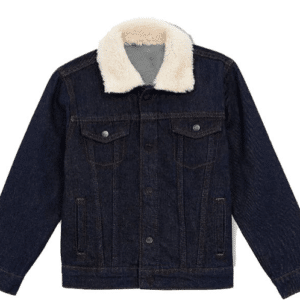 TXP-1404 – Dark Blue Fur Collar Denim Jacket
