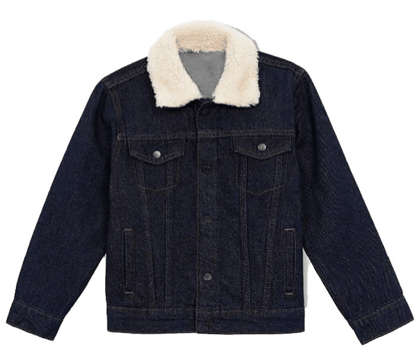 TXP-1404 – Dark Blue Fur Collar Denim Jacket
