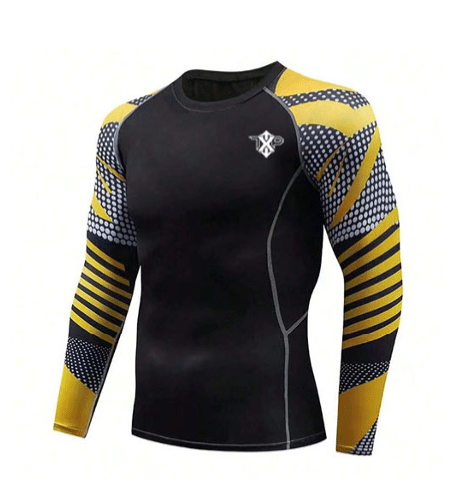 TXP-2402 – Black & Yellow Compression Shirt